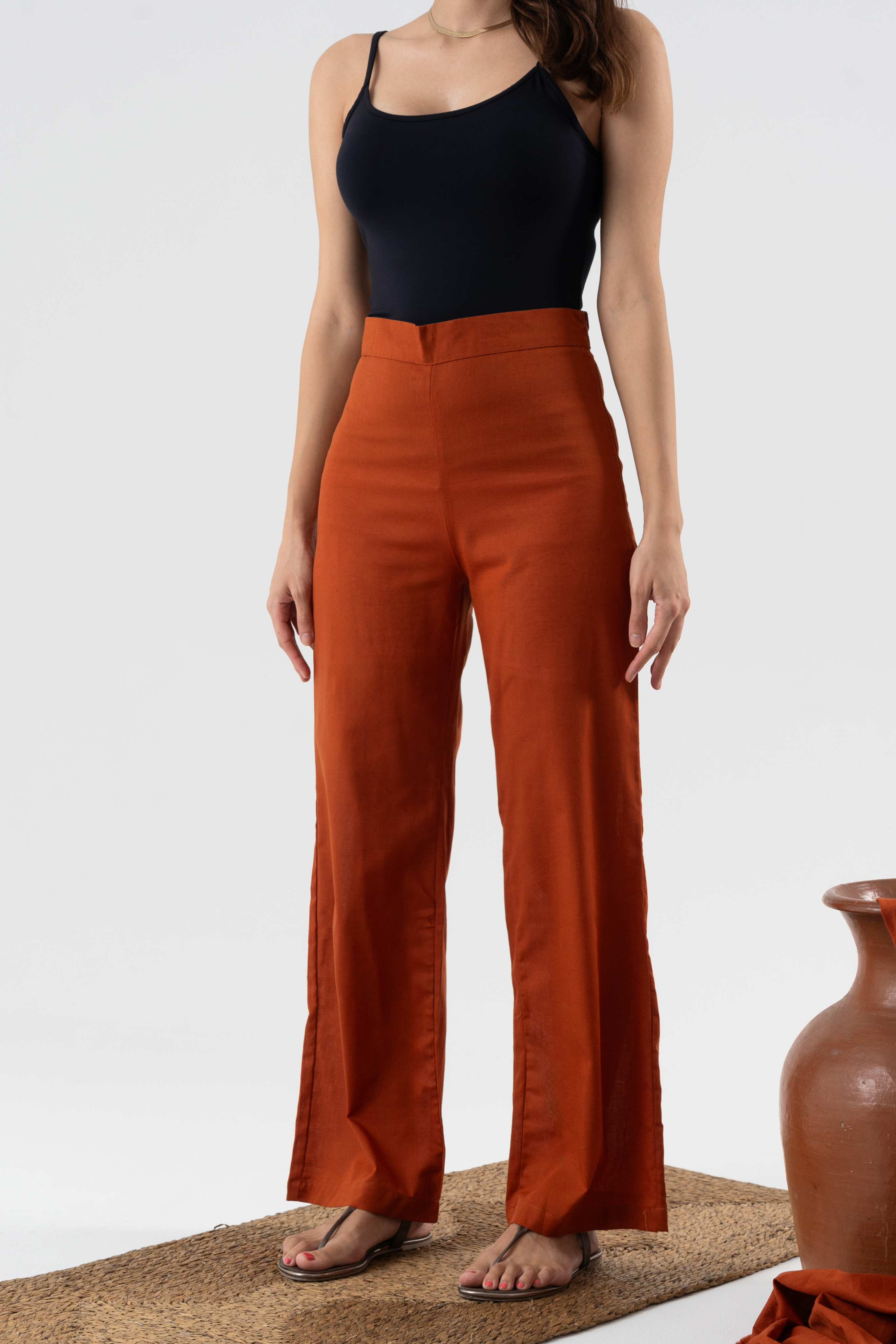 Siena Linen pant in Terracotta