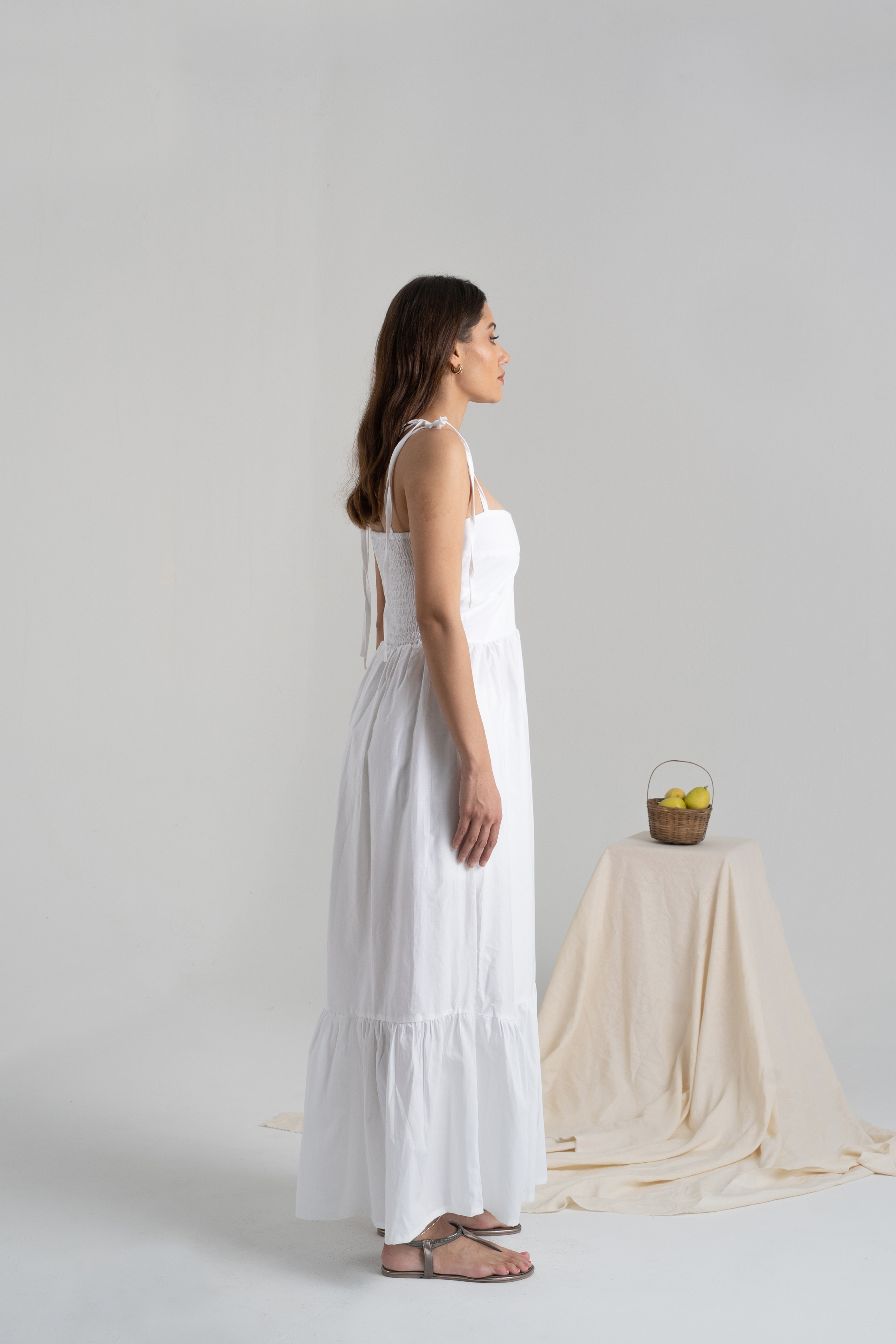 Limoncello Tie Dress in White