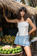 Harper Satin Top In Beige
