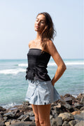 Harper Satin Top In Black