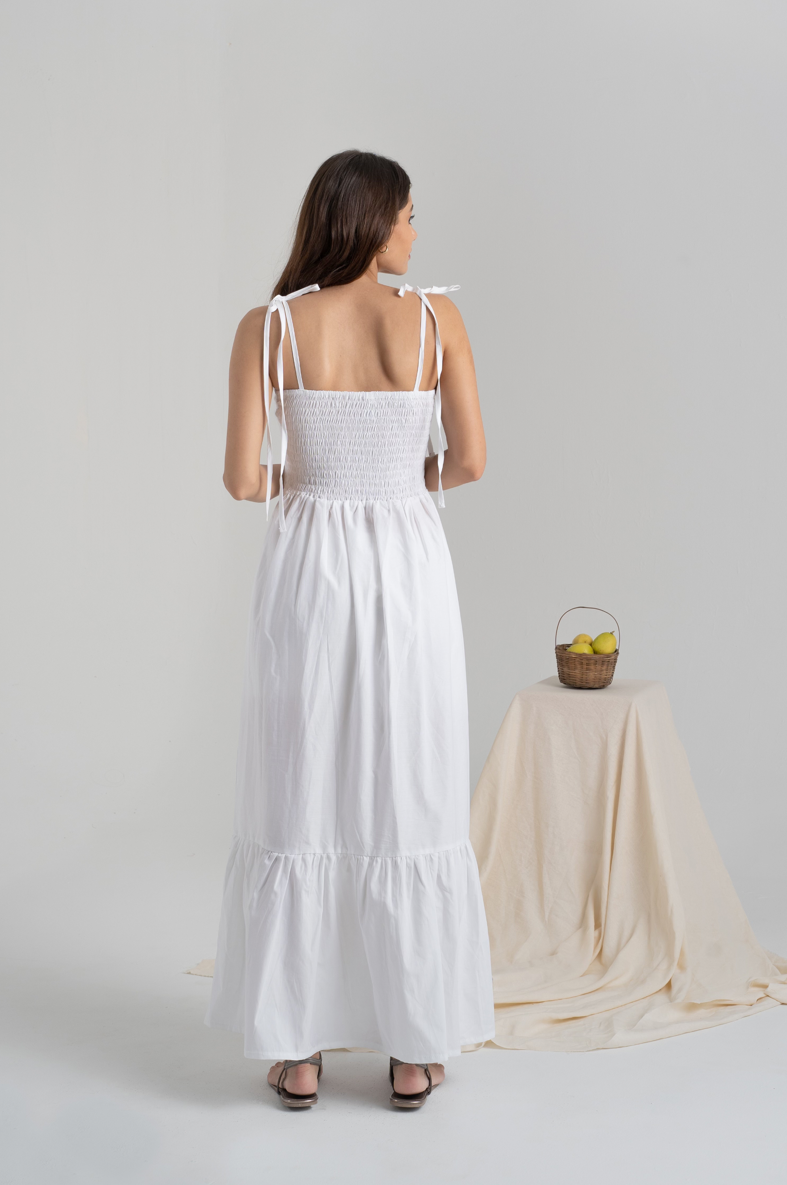 Limoncello Tie Dress in White