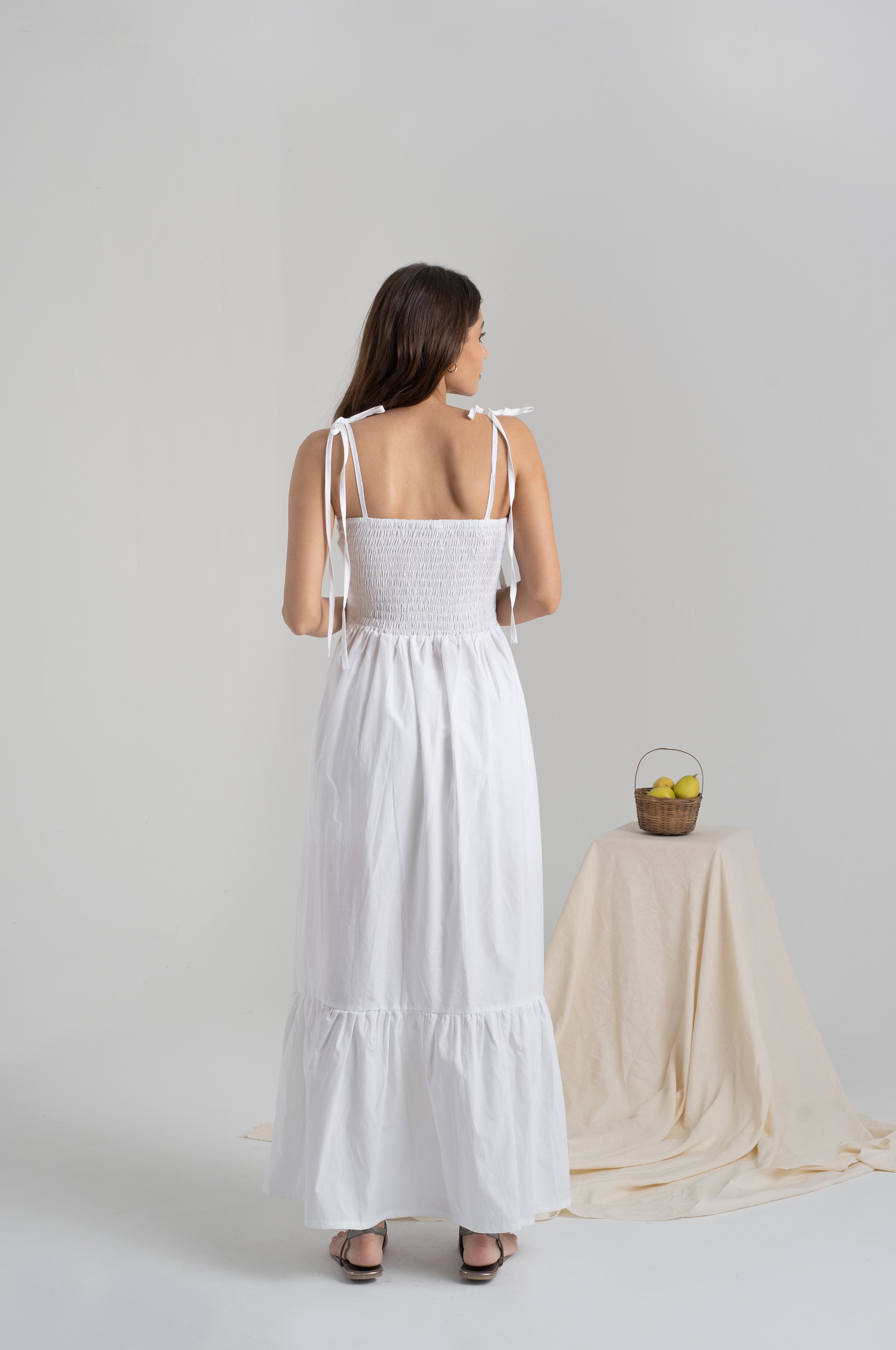 Limoncello Tie Dress in White