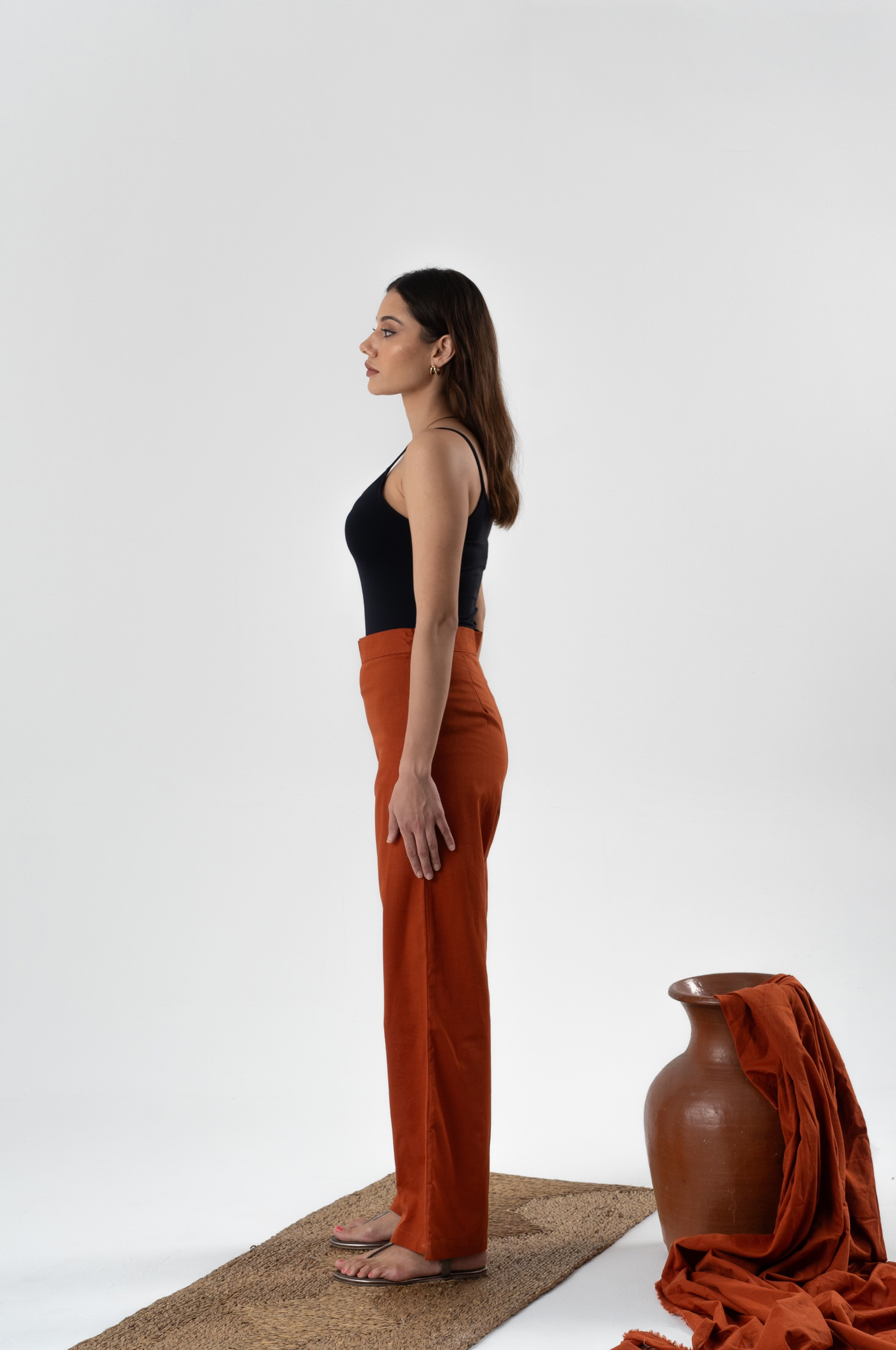 Siena Linen pant in Terracotta