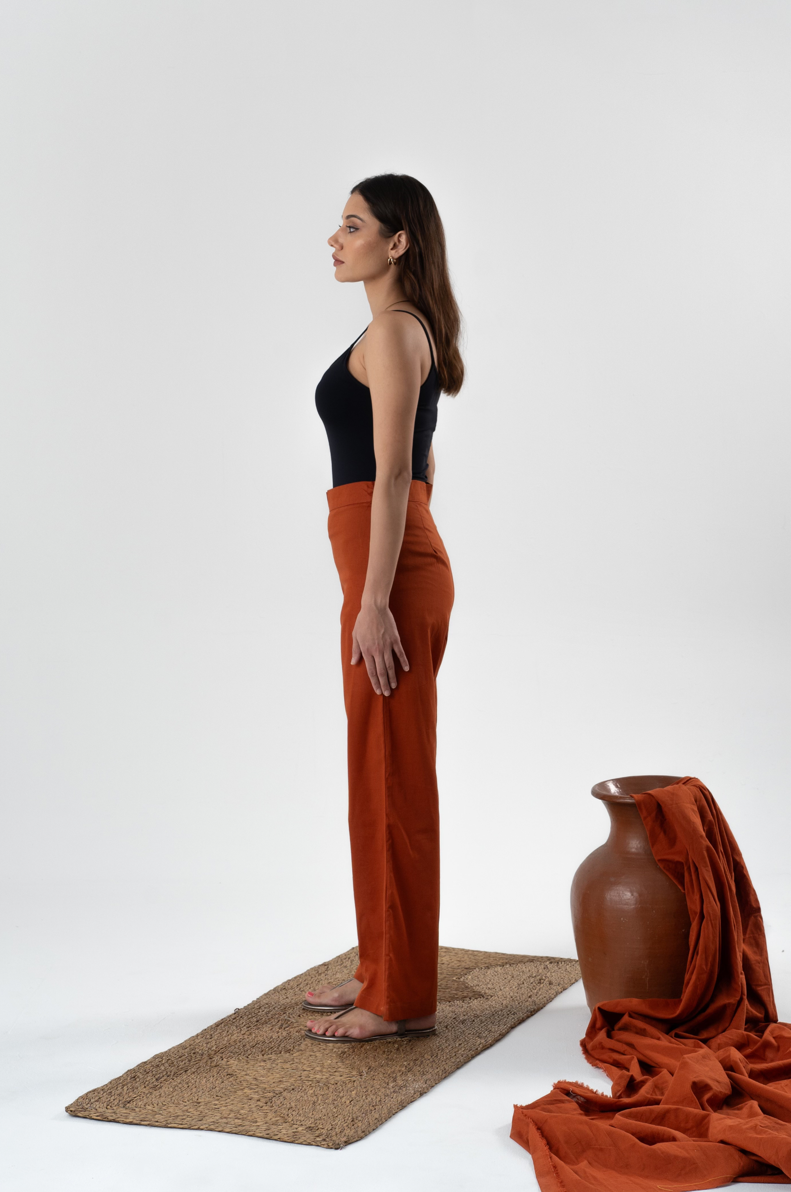 Siena Linen pant in Terracotta