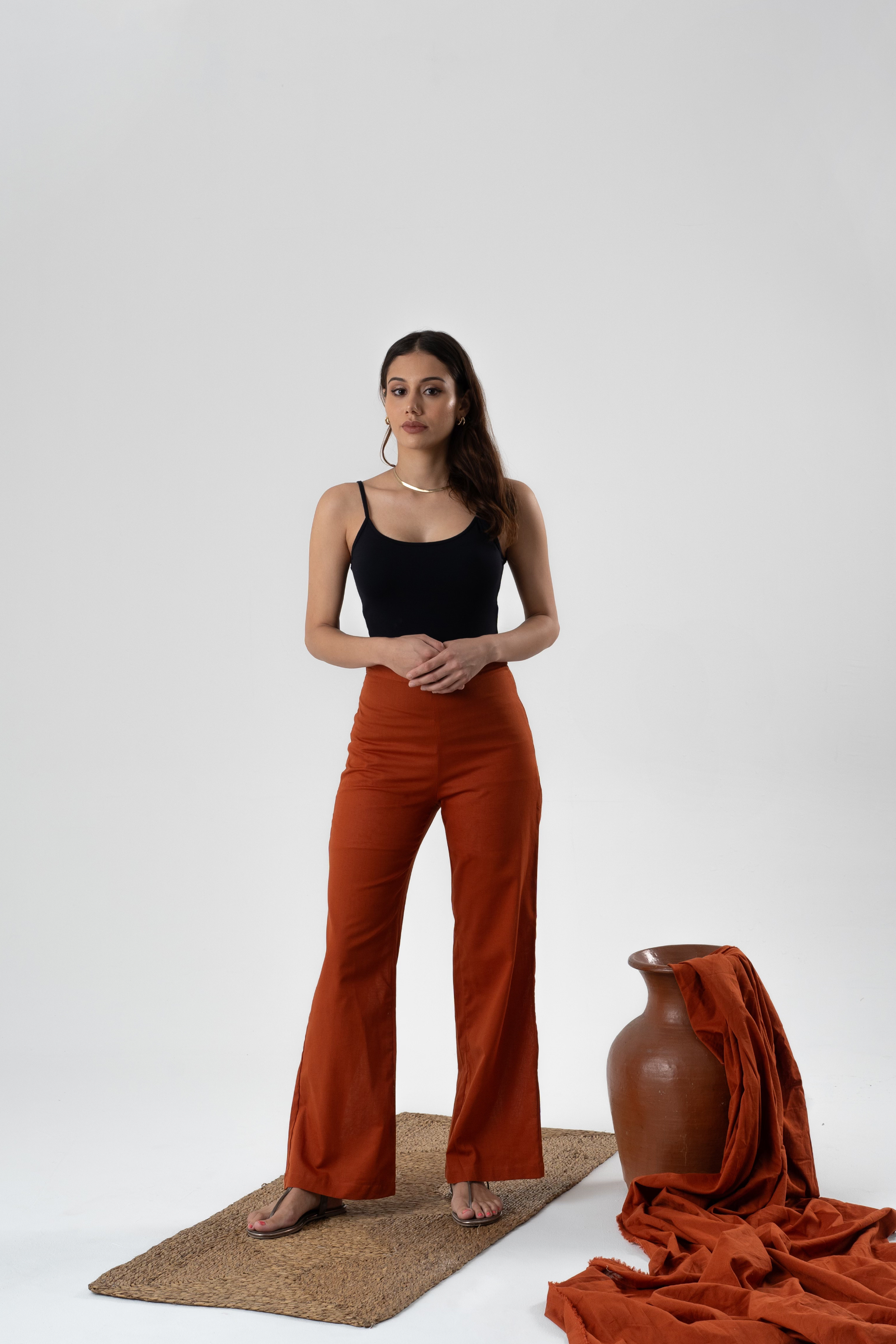 Siena Linen pant in Terracotta