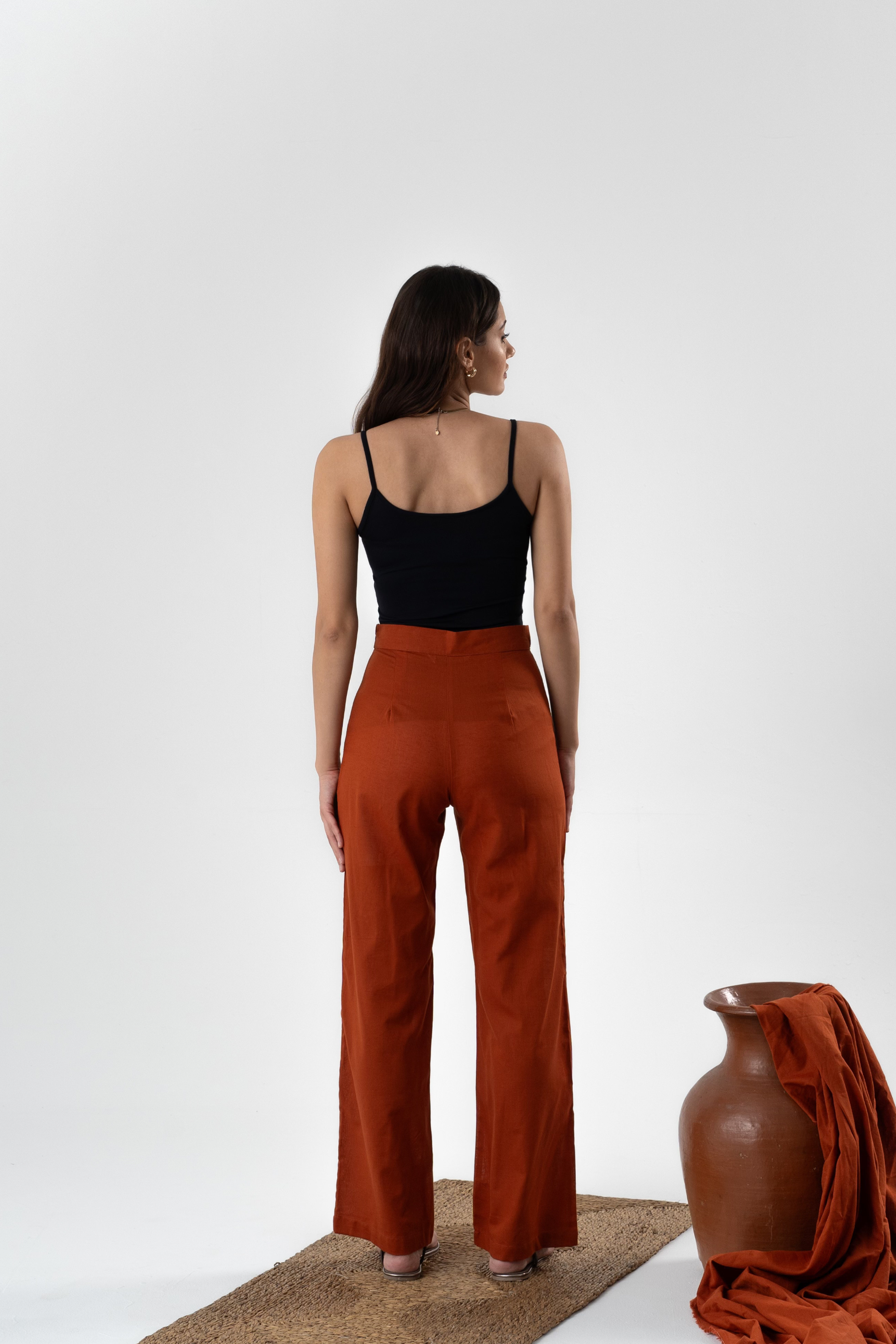 Siena Linen pant in Terracotta