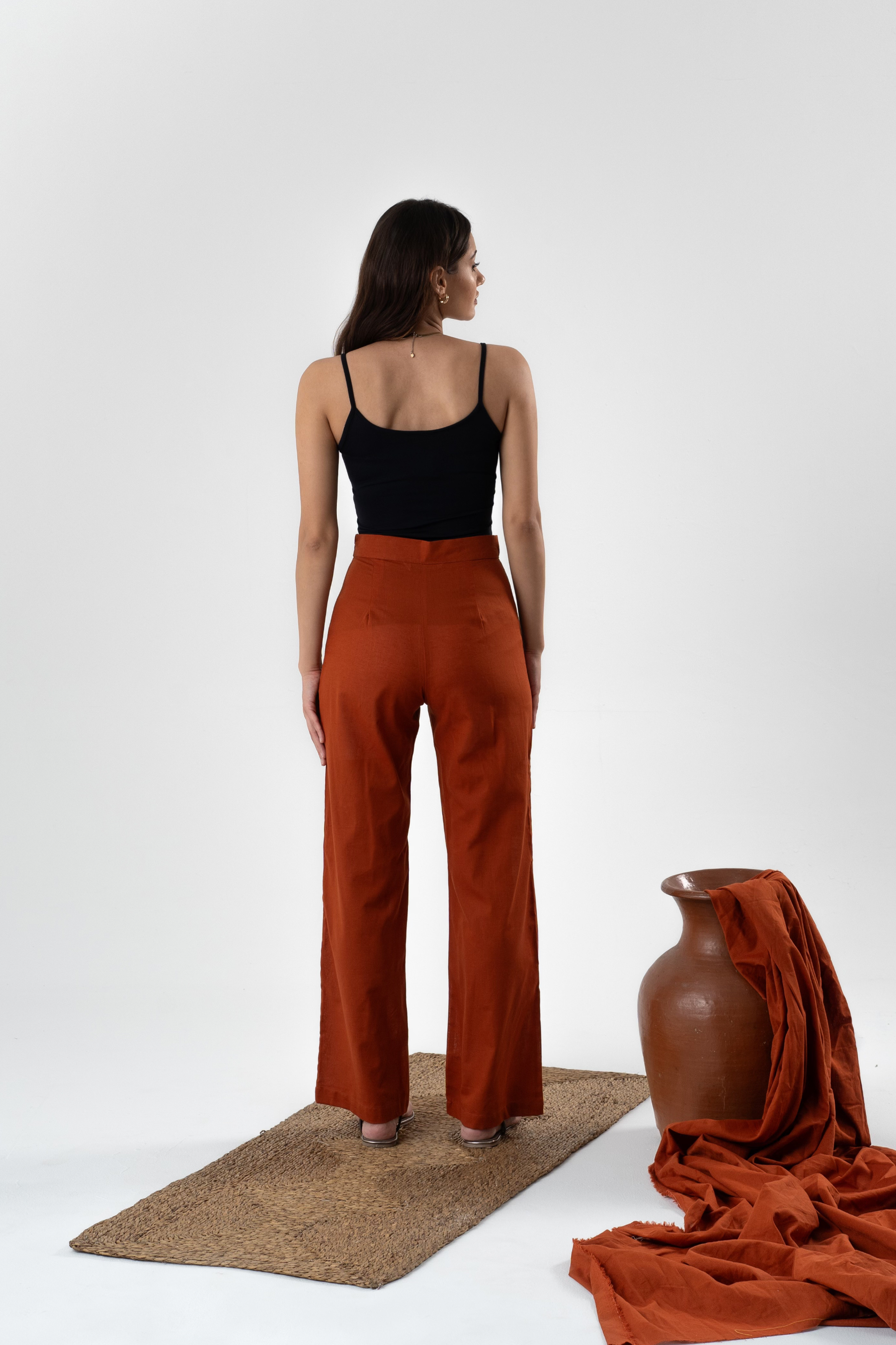Siena Linen pant in Terracotta