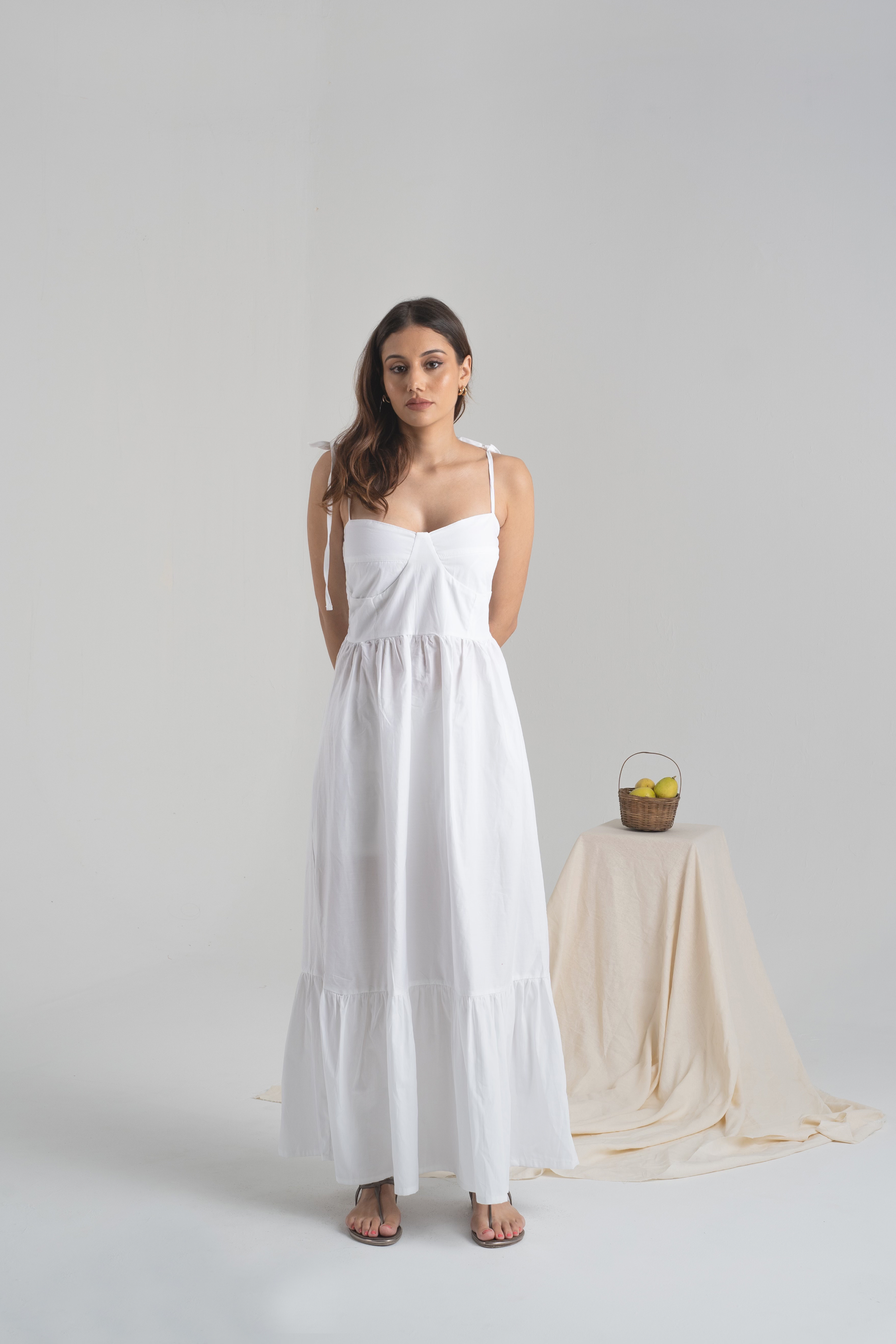 Limoncello Tie Dress in White