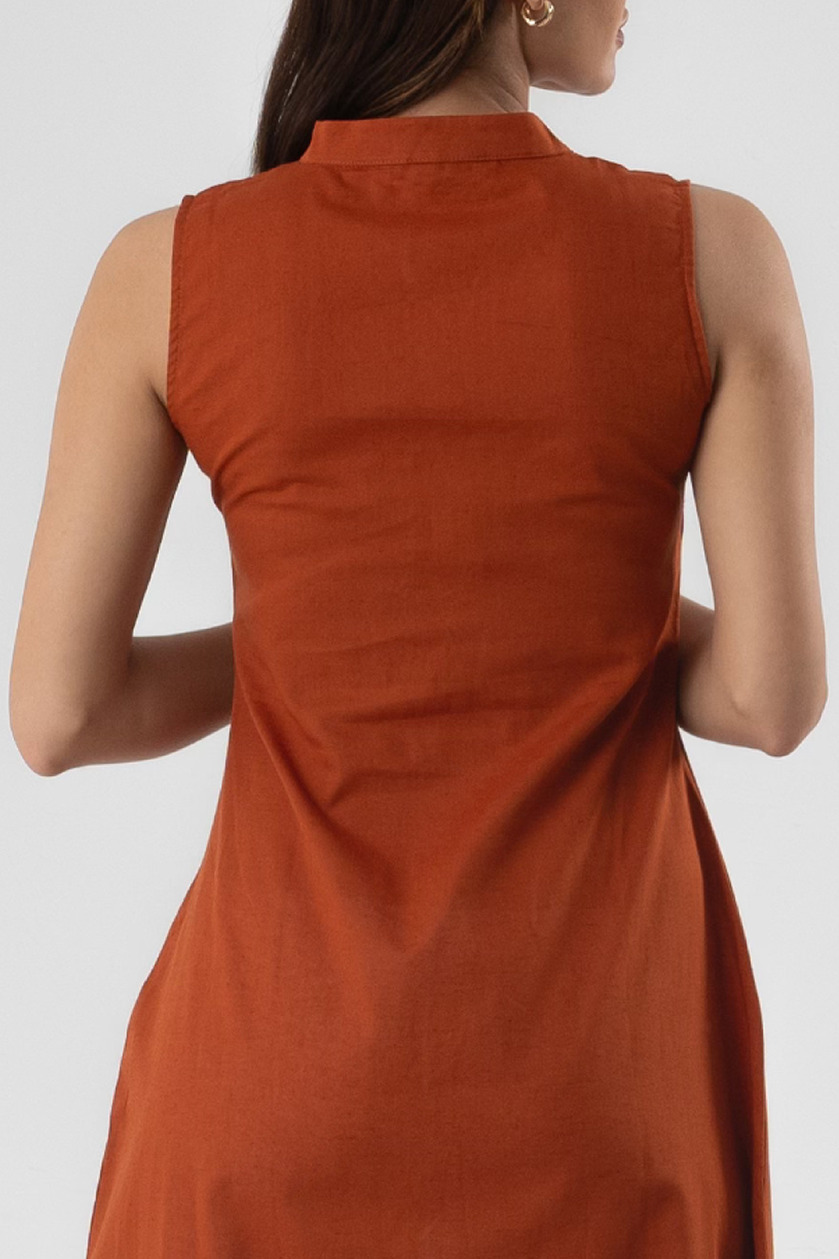 Amalfi Linen Dress in Terracotta