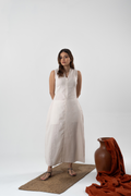 Amalfi Linen Dress in Beige