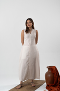 Amalfi Linen Dress in Beige