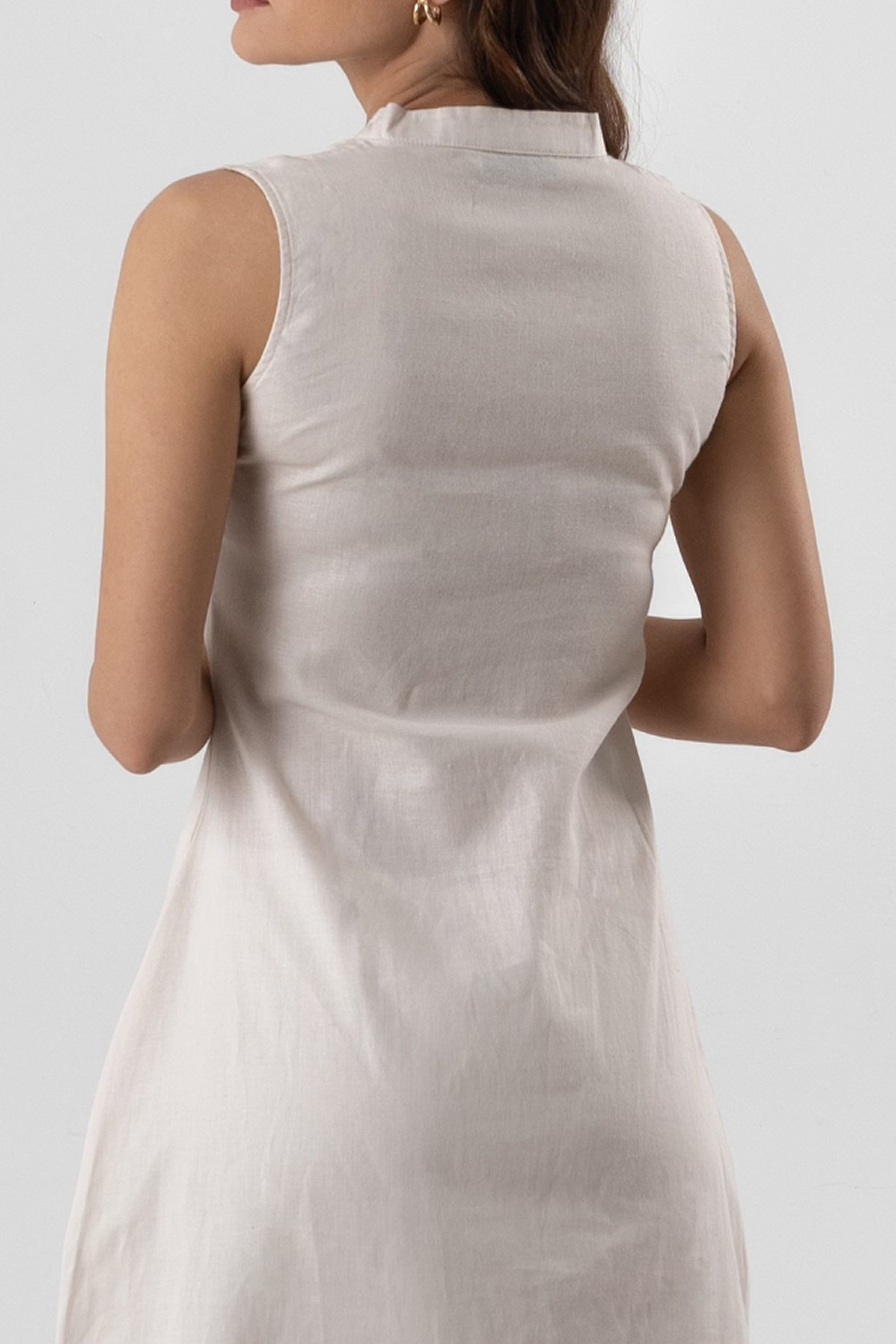 Amalfi Linen Dress in Beige