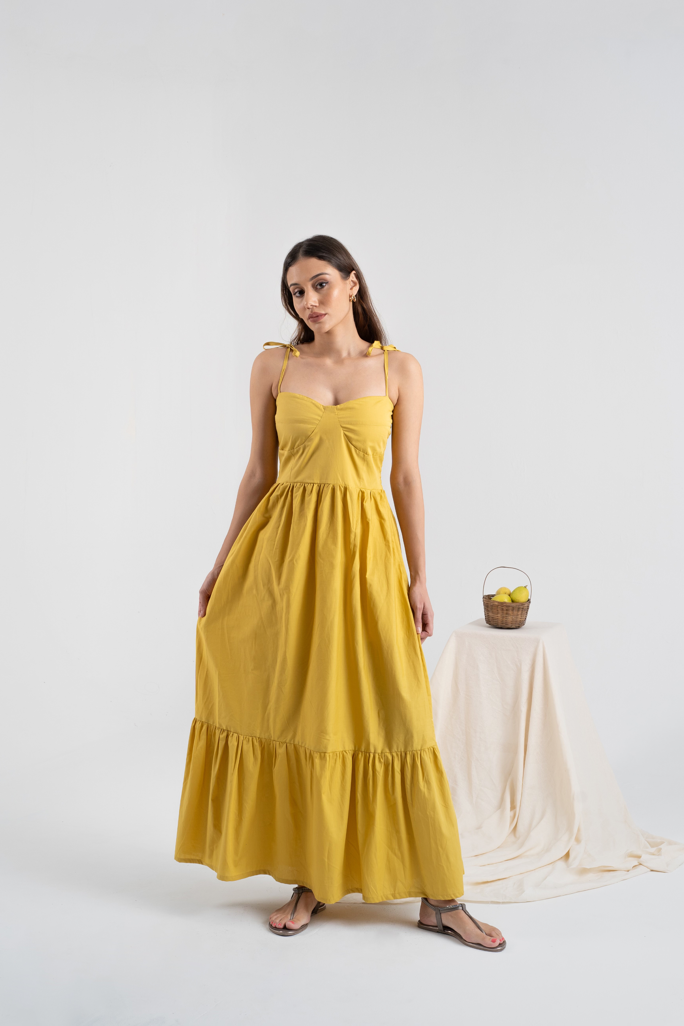 Limoncello Tie Dress in Lime